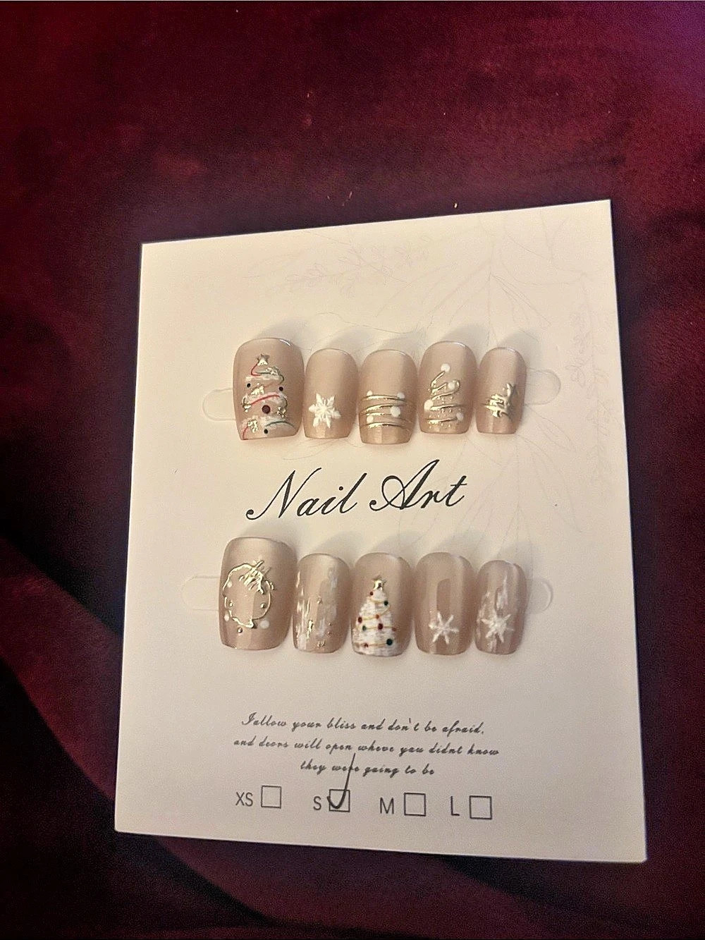 Nail Art Press-On Nails Pink & Gold Size Small NWT